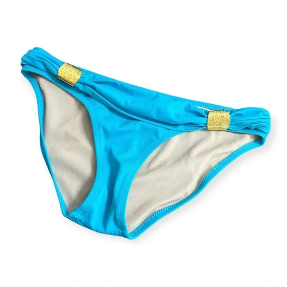 VINTAGE Y2K Luxury-Look Gold Metal Detail Swim Bottoms S - Picture 2 of 8